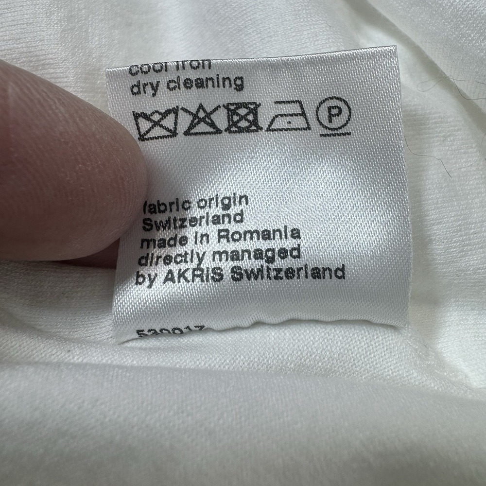 Akris Punto Cotton Half Sleeve Square Neck Tee Size 2 Quiet Luxury Minimalist - Picture 8 of 8
